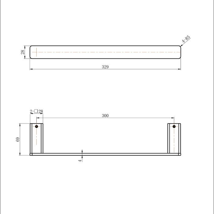 Nova Brushed Nickel Hand Towel Bar