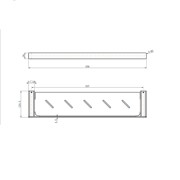 Nova Gun Metal Grey Shower Shelf