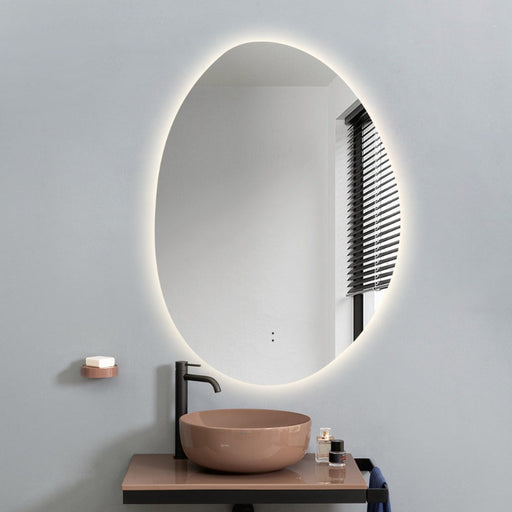 Indulge | Oblonga Touchless 500 x 700 Asymmetrical LED Mirror - Three Light Temperatures - Acqua Bathrooms