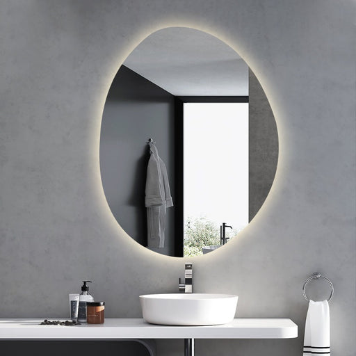 Indulge | Oblonga Touchless 750 x 1000 Asymmetrical LED Mirror - Three Light Temperatures - Acqua Bathrooms