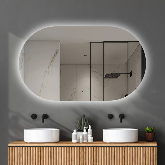 Indulge | Oval Pill Touchless 1200 x 700 LED Mirror - Three Light Temperatures - Acqua Bathrooms