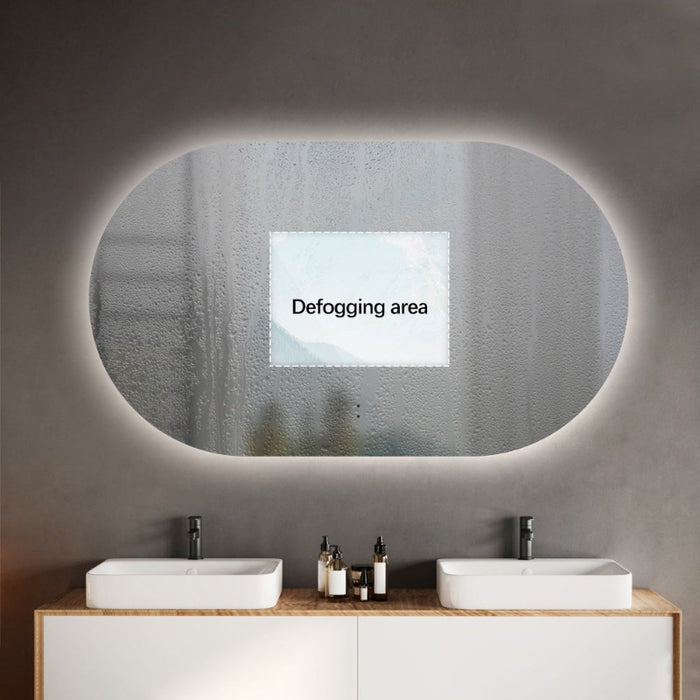 Indulge | Oval Pill Touchless 1200 x 700 LED Mirror - Three Light Temperatures - Acqua Bathrooms