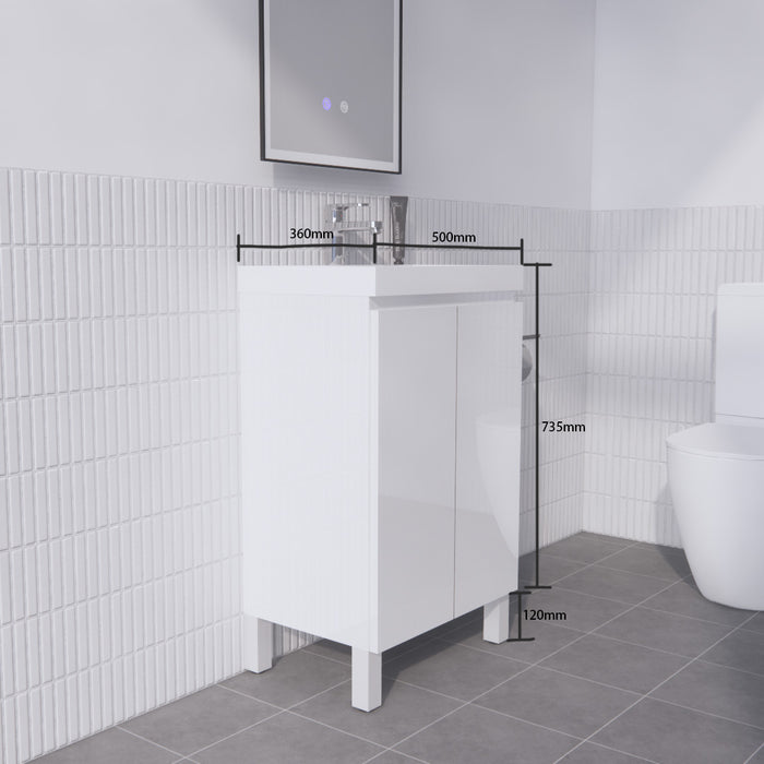 Absolute | 500mm Ensuite Narrow Vanity on Legs - Acqua Bathrooms