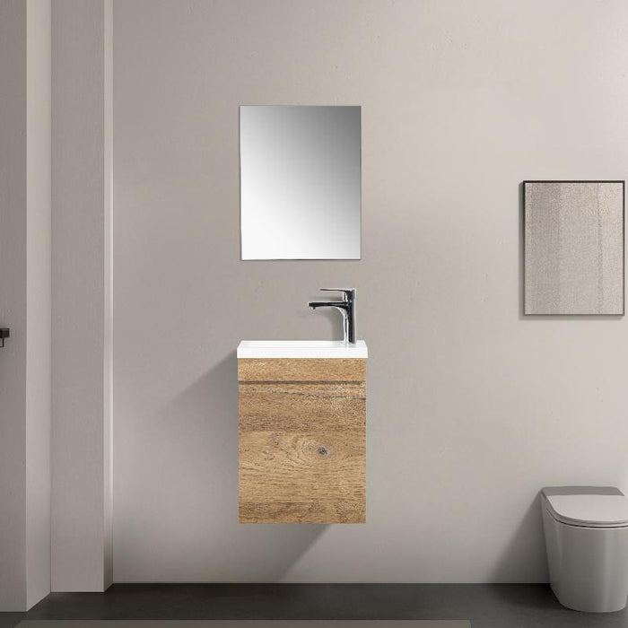 Piccolo 400 Natural Oak Wall Hung Vanity