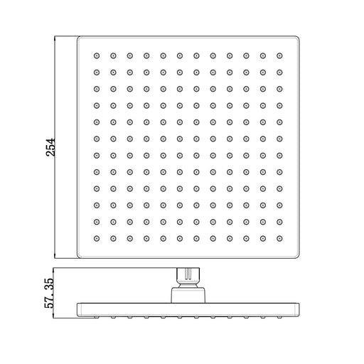 Messina Ruki 250mm Brushed Nickel Square Shower Head - Acqua Bathrooms