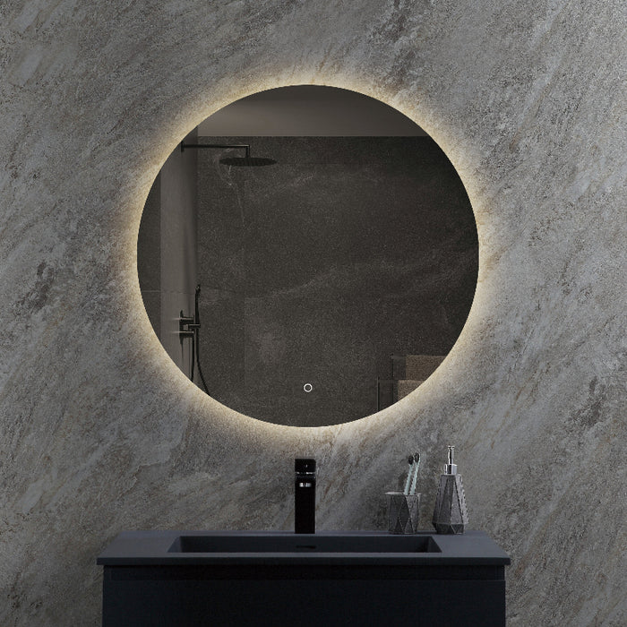 Round 800mm Frameless LED Mirror - Three Light Temperatures