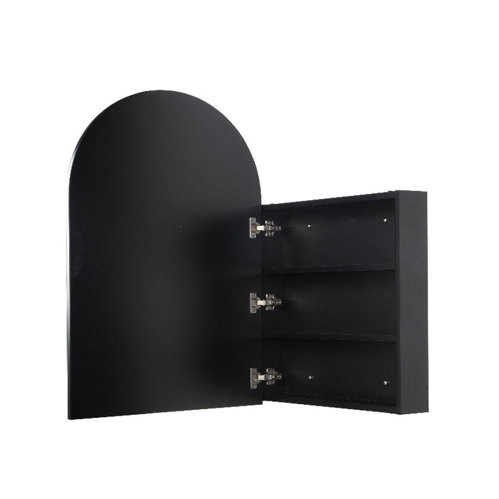 Arched Matte Black Square Shaving Cabinet By Indulge® - Acqua Bathrooms