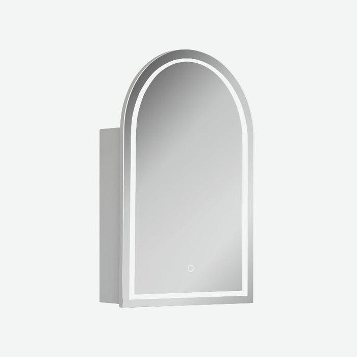 Arched LED Matte White Shaving Cabinet - Indulge