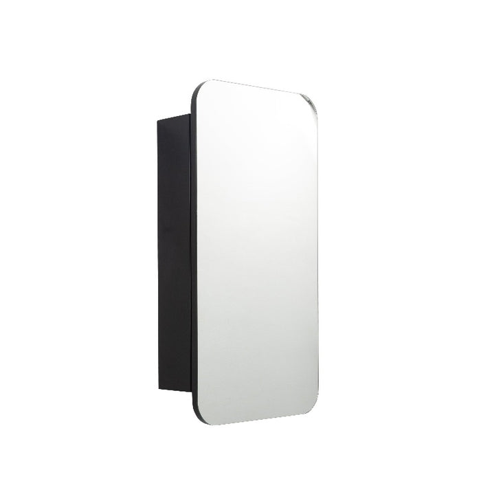 Curva Matte Black Square Shaving Cabinet By Indulge® - Acqua Bathrooms