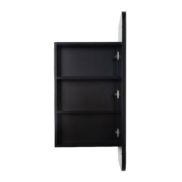 Curva Matte Black Square Shaving Cabinet By Indulge® - Acqua Bathrooms