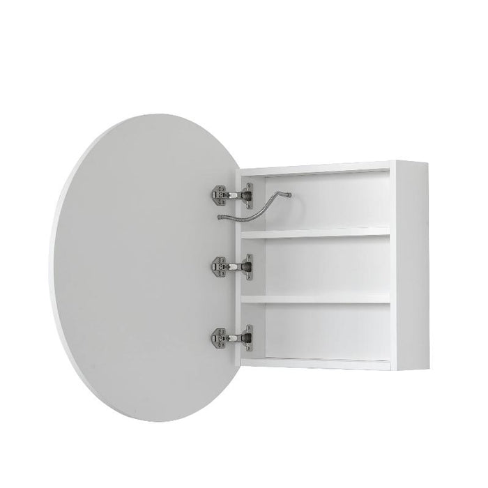 Round LED Matte White Shaving Cabinet - Indulge