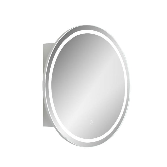 Round LED Matte White Shaving Cabinet - Indulge