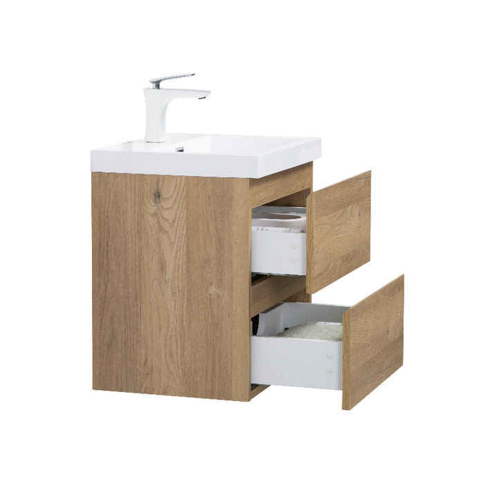 Sella 500mm Ensuite Natural Oak Wall Hung Vanity by Indulge®