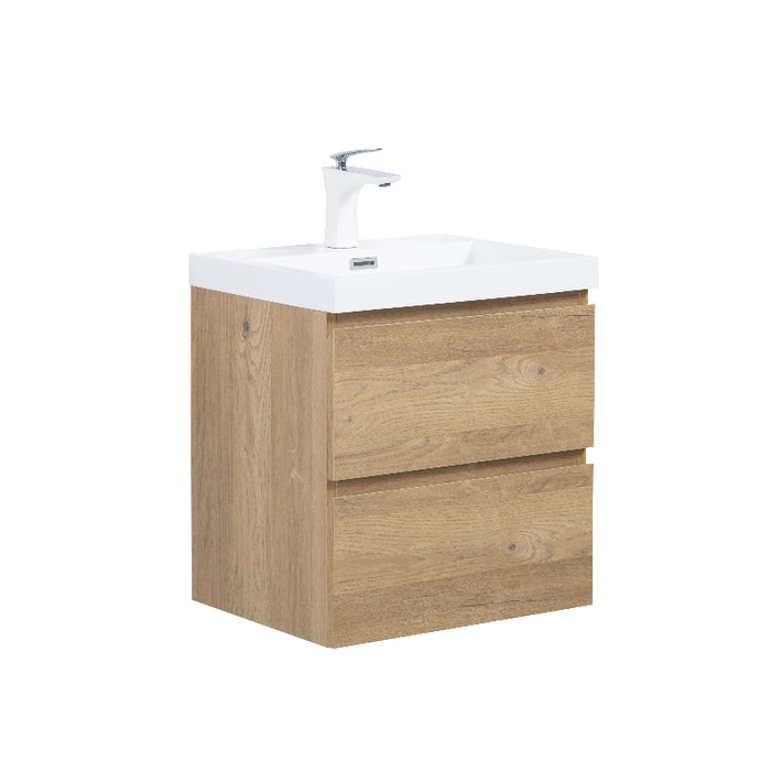 Sella 500mm Ensuite Natural Oak Wall Hung Vanity by Indulge®