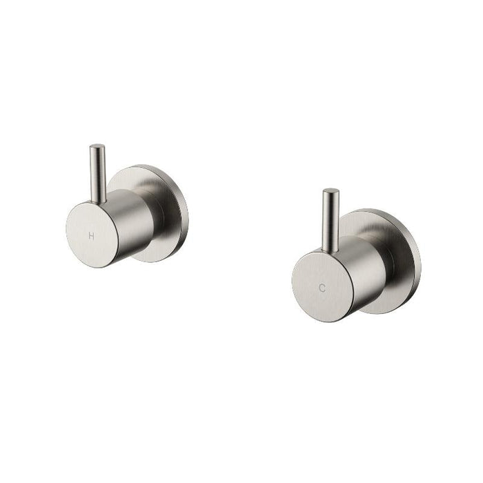 Star Mini Brushed Nickel Pin Wall Tap Set 1/4 Turn