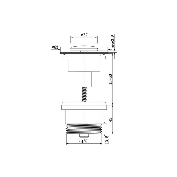 Xulu Gun Metal Universal Pop-Up Waste