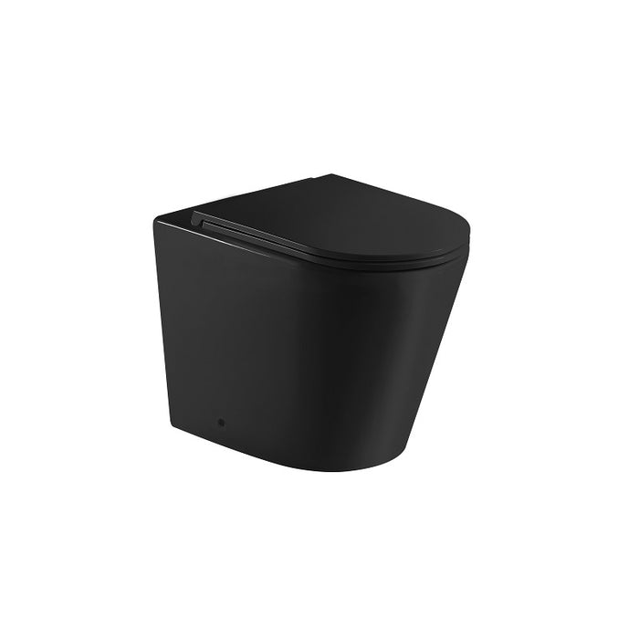 Cesena Vortex Matte Black Rimless Tornado In Wall Toilet Suite Pan