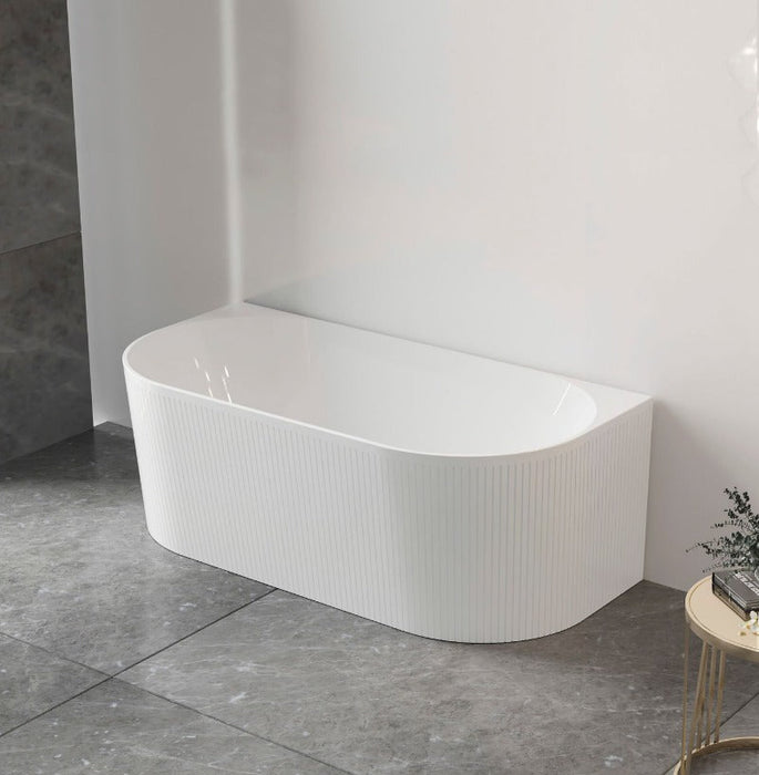 Attica | Noosa 1500  Back to Wall Designer Round Freestanding Bath - Acqua Bathrooms