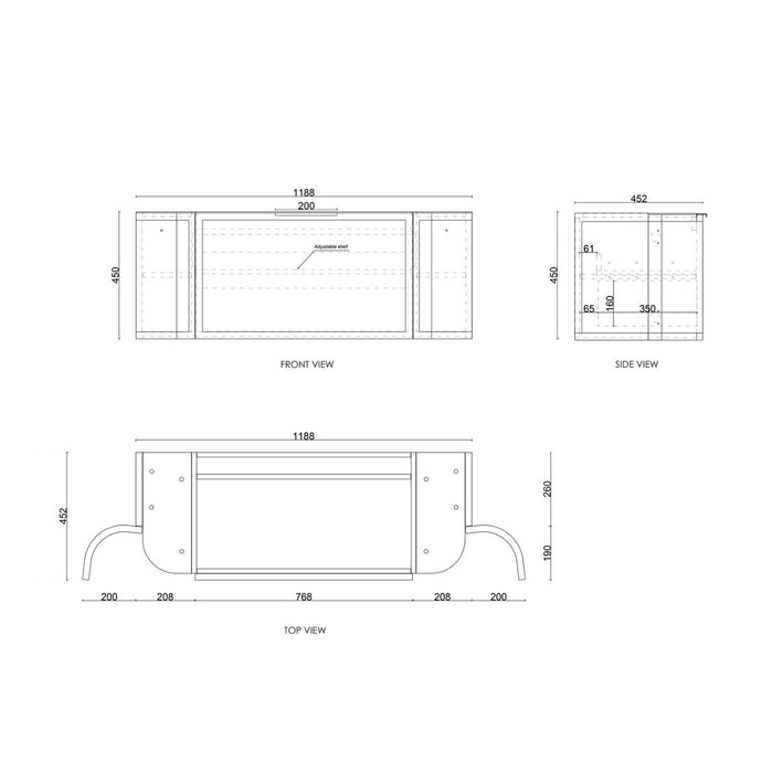 Otti Australia | Hampshire 1200mm Curved Matte White Wall Hung Vanity