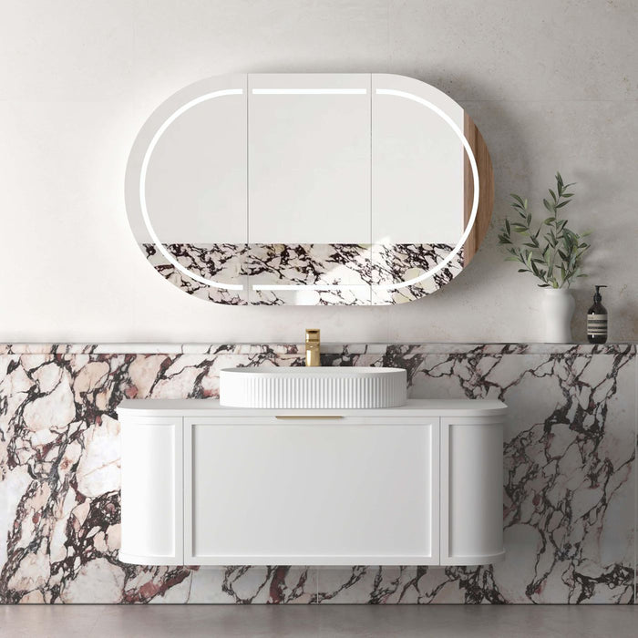 Otti Australia | Hampshire 1200mm Curved Matte White Wall Hung Vanity