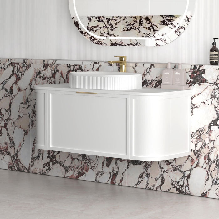 Otti Australia | Hampshire 1200mm Curved Matte White Wall Hung Vanity