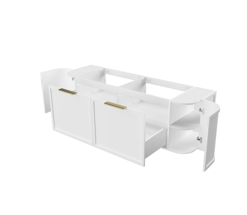 Otti Australia | Hampshire 1500mm Curved Double Matte White Wall Hung Vanity