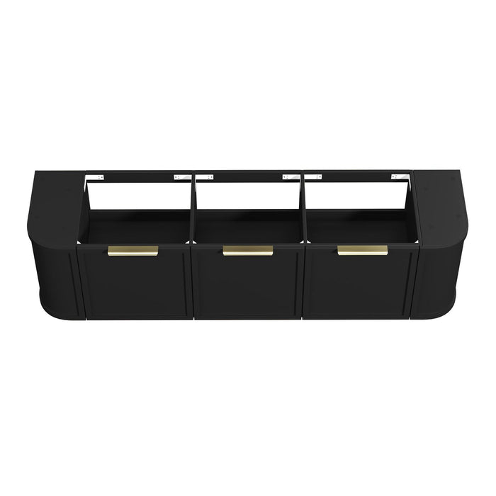 Otti Australia | Hampshire 1800mm Curved Double Matte Black Wall Hung Vanity