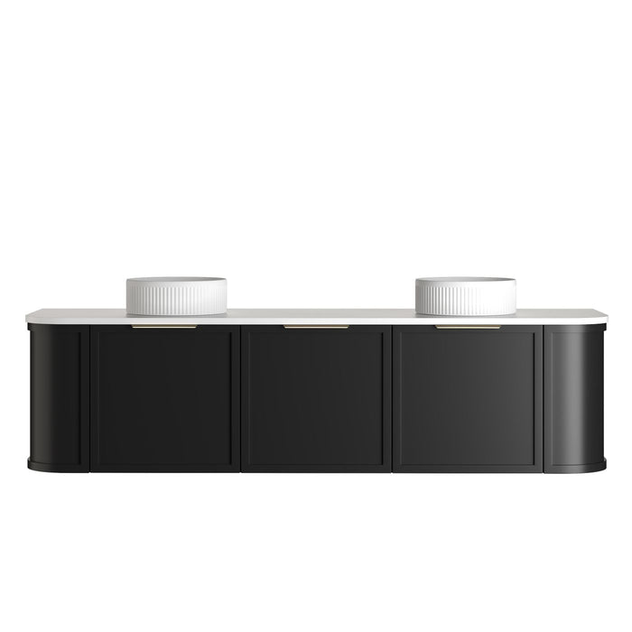 Otti Australia | Hampshire 1800mm Curved Double Matte Black Wall Hung Vanity