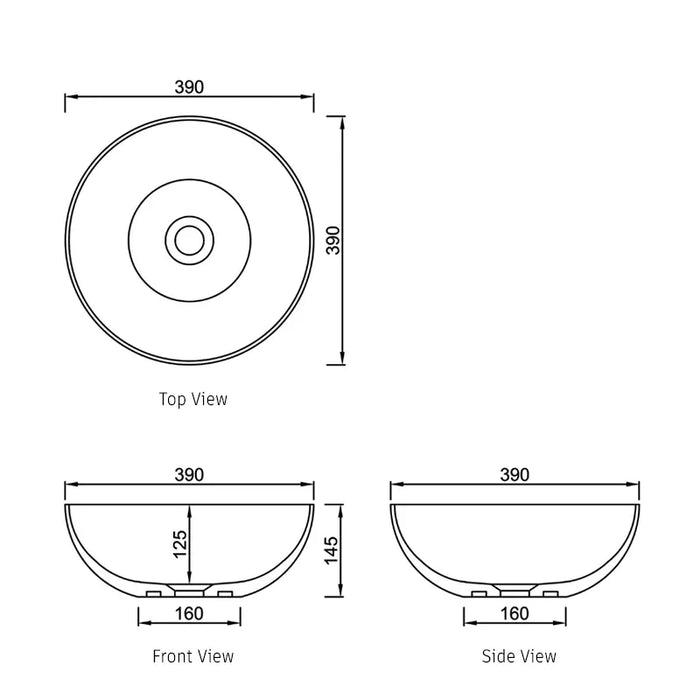 Otti London Solid Surface Stone Round Basin