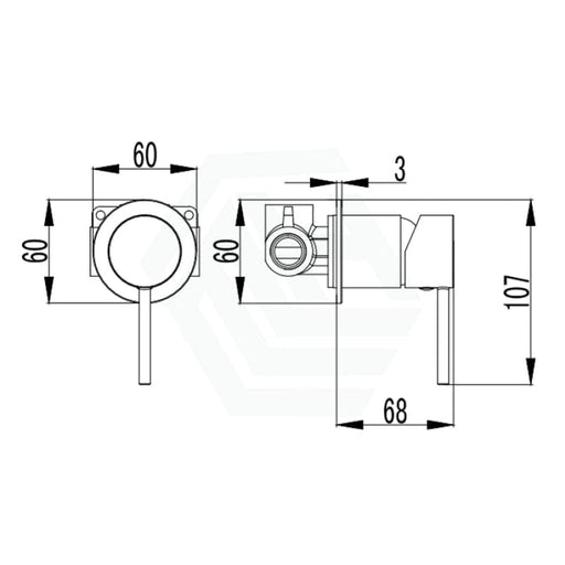 Ikon Hali Brushed Nickel Wall Mixer - 60mm - Acqua Bathrooms