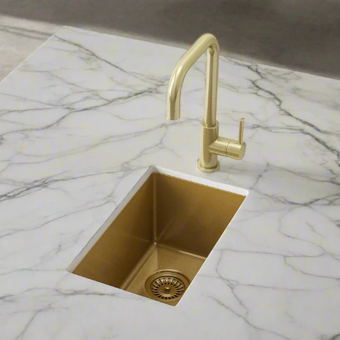 250 x 450 x 230mm Brushed Gold / Brass Kitchen & Laundry Sink