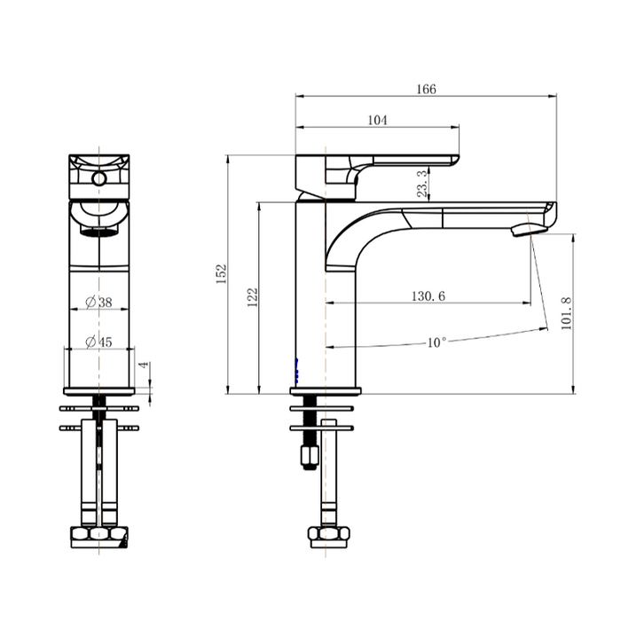 Nova Brushed Bronze Basin Mixer