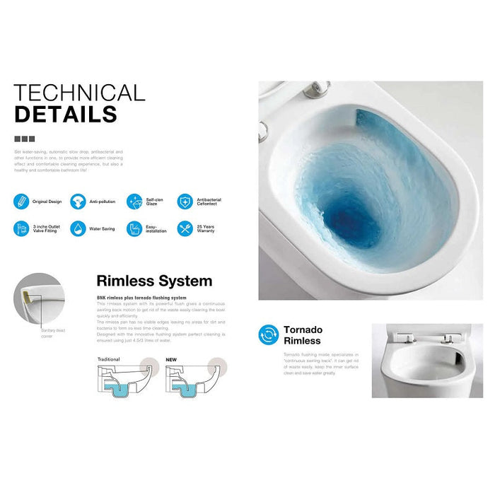 Cesena Vortex Torando Rimless Toilet Suite By Indulge® - Acqua Bathrooms