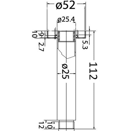 Round 100mm Ceiling Shower Arm - Acqua Bathrooms