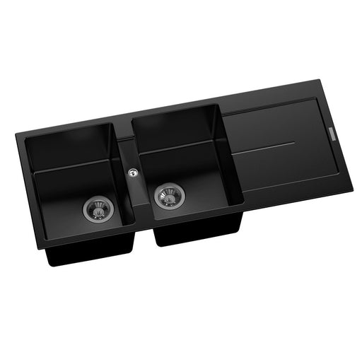 Carysil | 1160 Enigma Deep Black Granite Kitchen Sink - Acqua Bathrooms