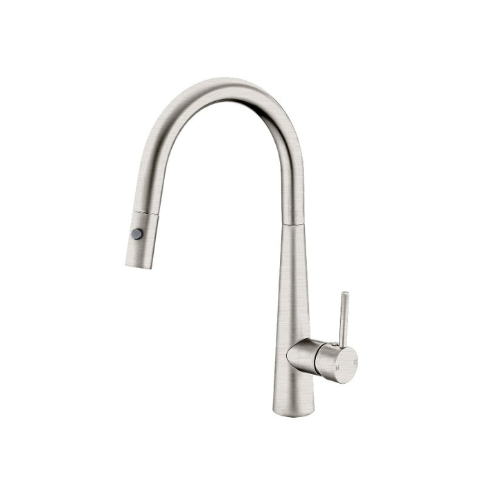 Nero | Dolce Brushed Nickel Pull Out Kitchen Mixer - Acqua Bathrooms