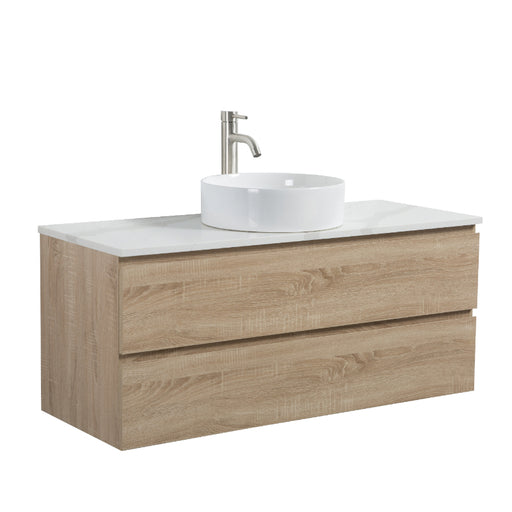 Avia 1200mm White Oak Wall Hung Vanity With Stone Top | Indulge® - Acqua Bathrooms