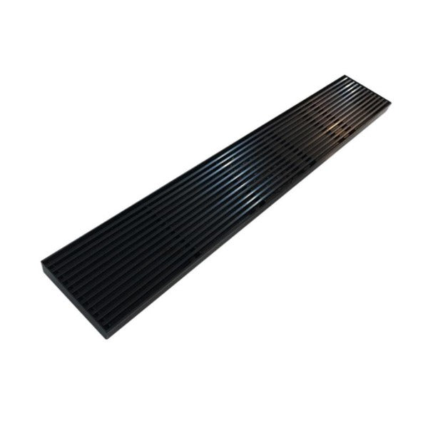 Matte Black 600mm Linear Grill Floor Waste - Acqua Bathrooms