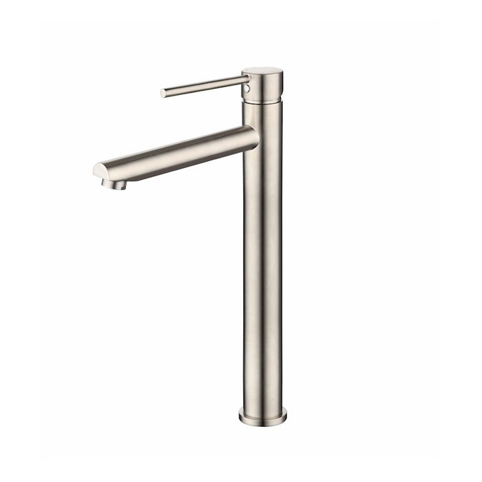 Star Tall Round Brushed Nickel Basin Mixer - Acqua Bathrooms