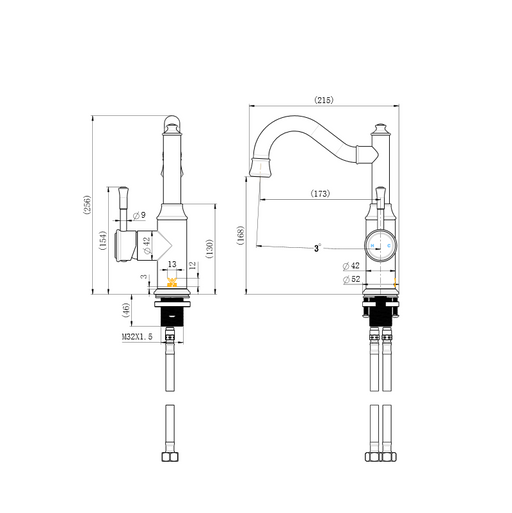 Montpellier High Rise Basin Mixer - Acqua Bathrooms