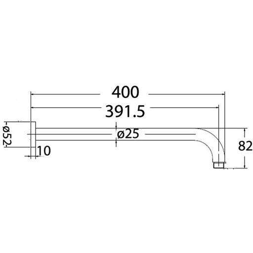 Cesena Brushed Nickel Shower Arm - Acqua Bathrooms