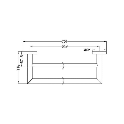 Nero | Dolce 700mm Brushed Nickel Double Towel Rail - Acqua Bathrooms