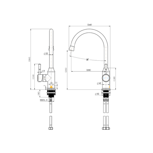 Montpellier Kitchen Mixer High rise - Acqua Bathrooms