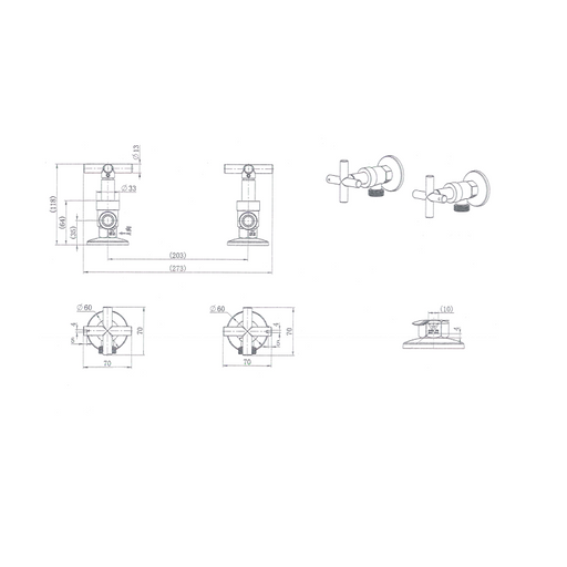 Ryker Washing Machine Set 1/4 Turn - Acqua Bathrooms