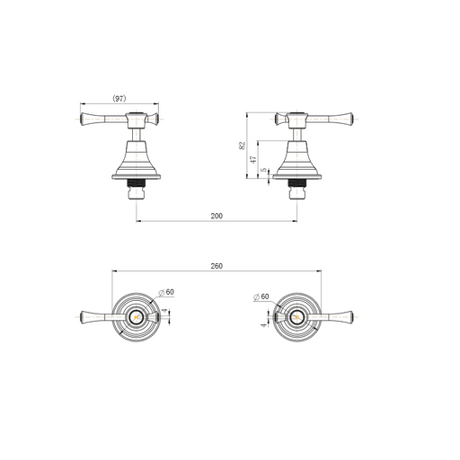 Montpellier Brushed Bronze Wall Tap Set - Acqua Bathrooms