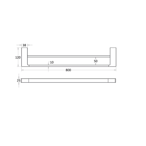 Nova 800 Brushed Gold Double Towel Rail - Acqua Bathrooms