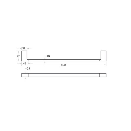 Nova 800 Brushed Nickel Single Towel Rail - Acqua Bathrooms