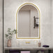 Indulge | Arched Touchless Front-Lit Brushed Gold LED Mirror - Three Light Temperatures - Acqua Bathrooms
