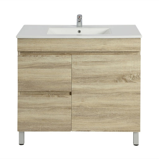 Berge 750  White Oak Freestanding Vanity - Acqua Bathrooms