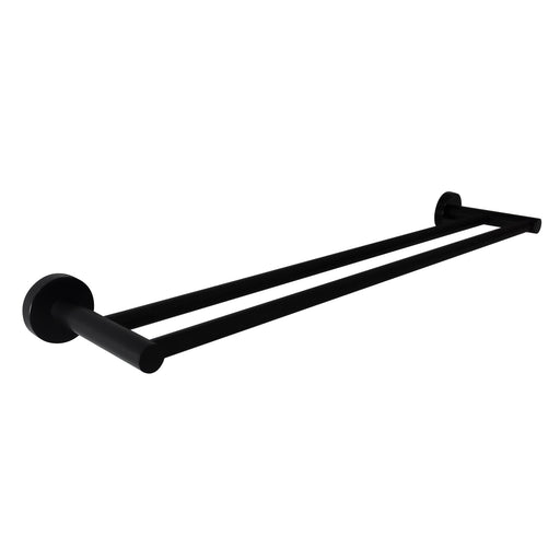 Novara 800 mm Black Double Towel Rail - Acqua Bathrooms